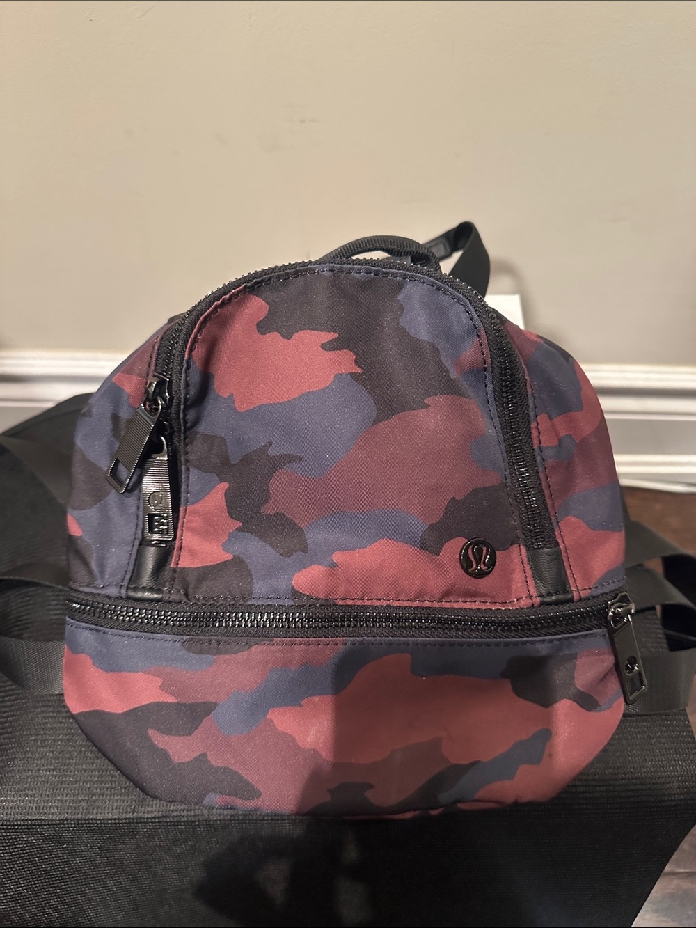Lululemon City Adventurer Backpack Micro - Red and Black Camo Sling Bag